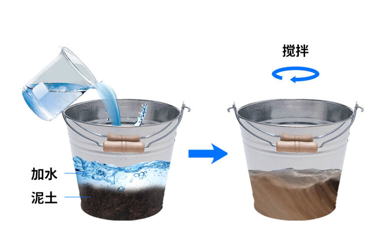 管式土壤墑情水分測(cè)定儀安裝之?dāng)嚢枘嗤?/></p><p>6.將泥漿慢慢倒入孔洞，大概到孔洞1/2的位置;可根據(jù)實(shí)際情況酌情增減。</p><p><img src=